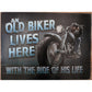 Old Biker Tempered Glass Cutting Board 12"x16"