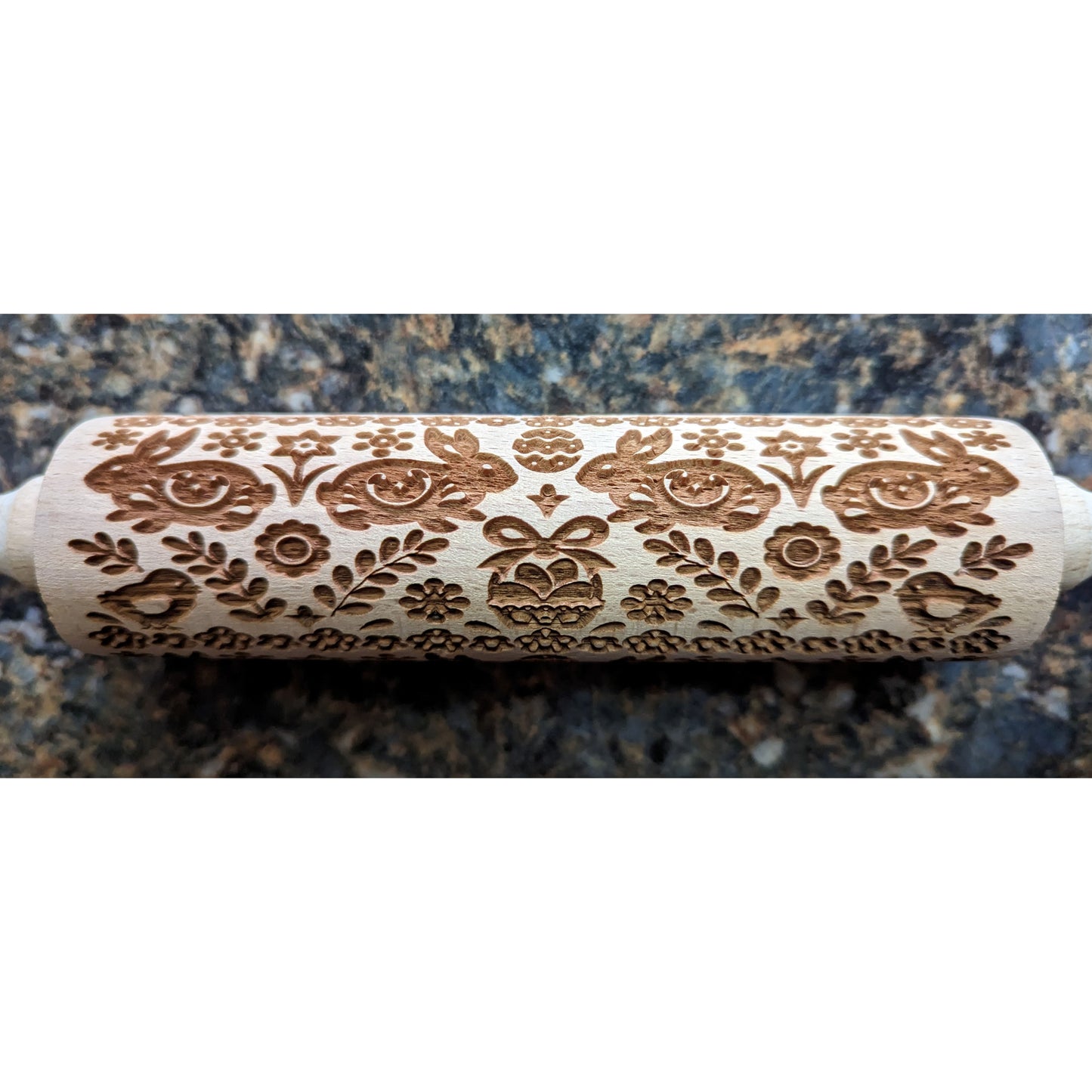 Spring Bunny Rolling Pin with Cookie Cutters