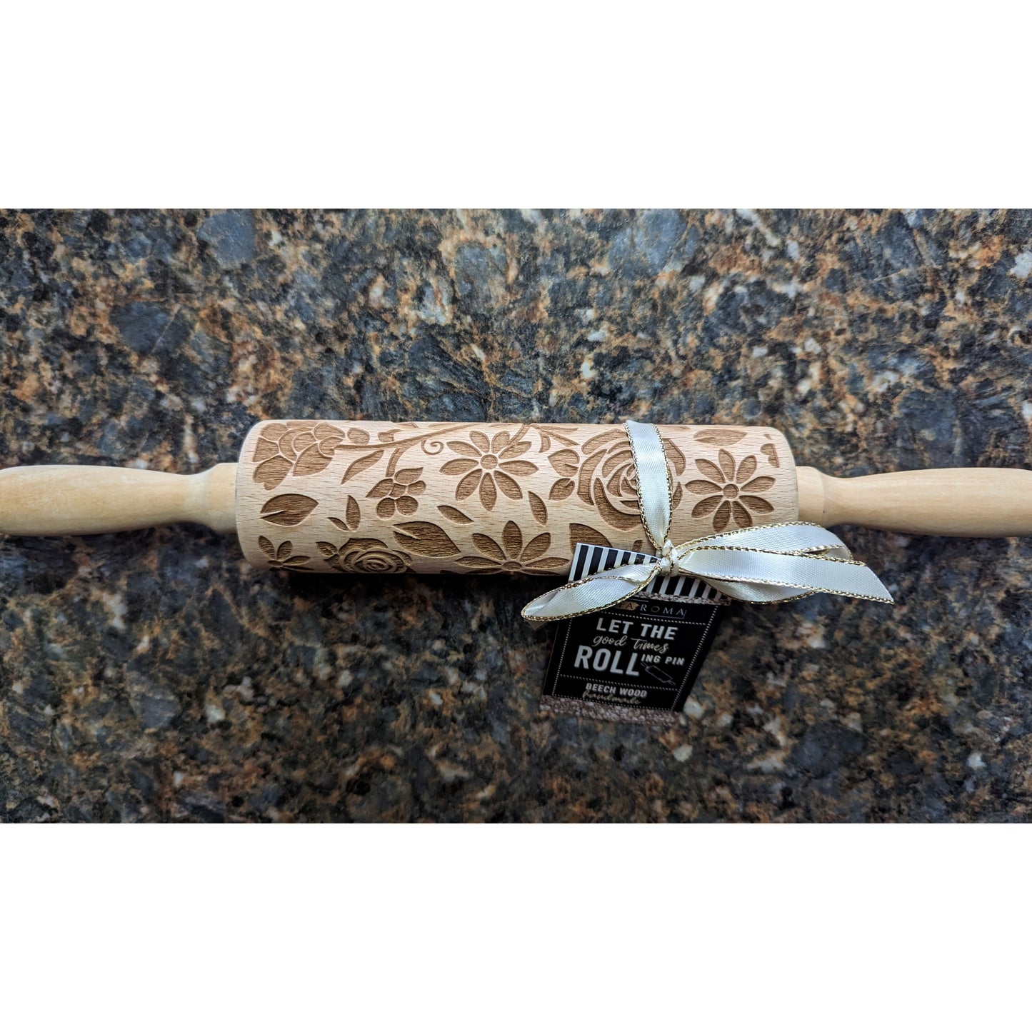 Floral Rolling Pin with Cookie Cutters