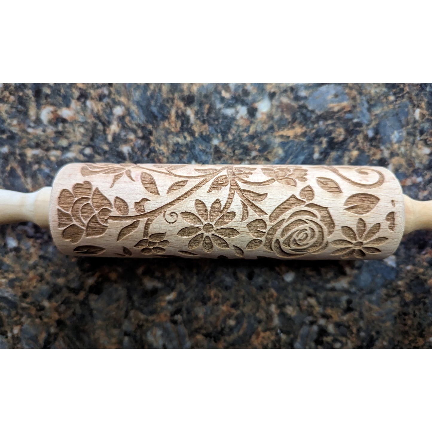 Floral Rolling Pin with Cookie Cutters