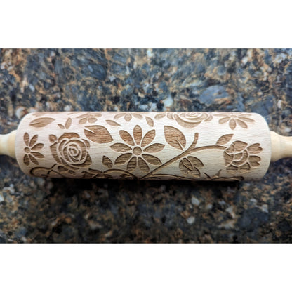 Floral Rolling Pin with Cookie Cutters