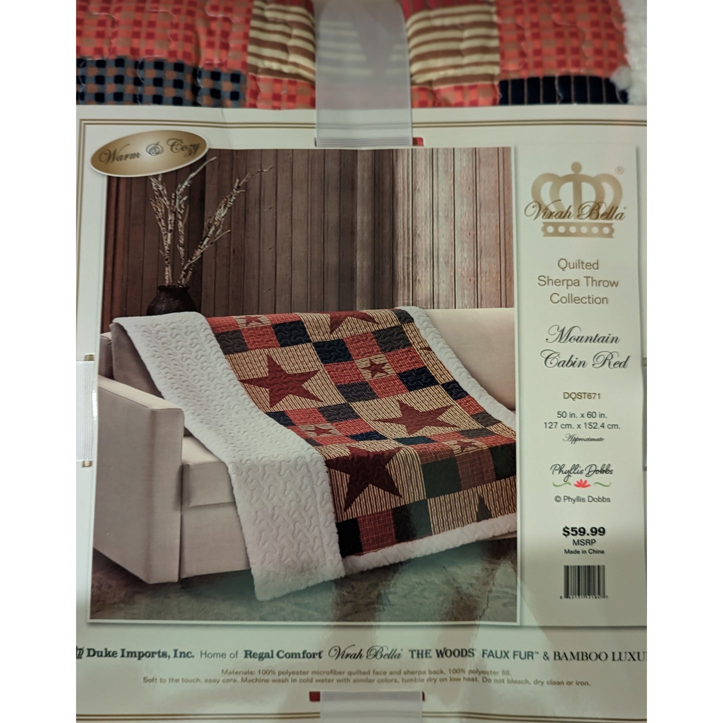 Mountain Cabin Red - Quilted Sherpa Throw