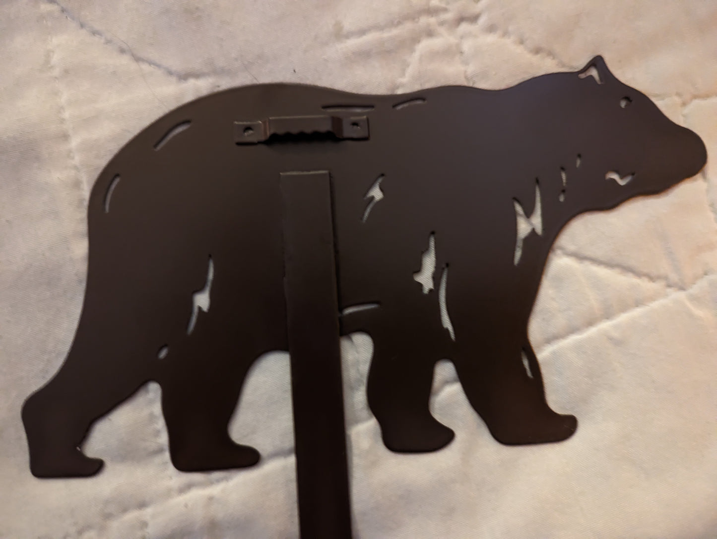Hanging Metal Bear Candle holder with Battery operated candle
