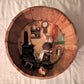 Folk Art Barrel Diorama - 9" - Old Lady by the Fire