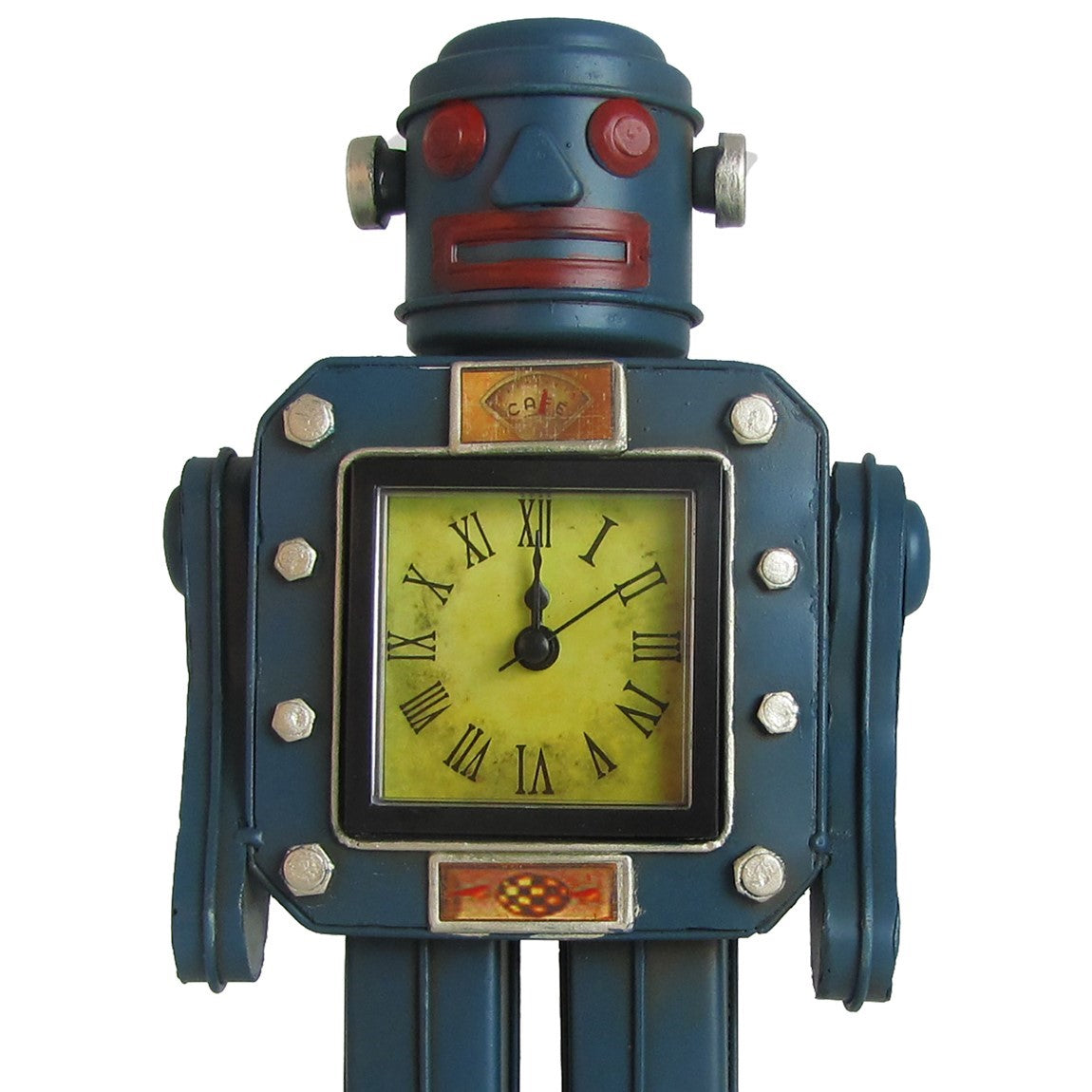 Retro Iron Robot Tabletop Clock