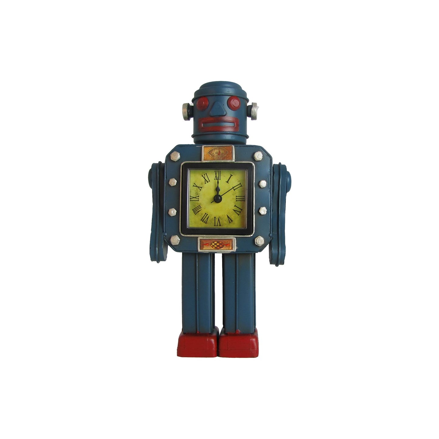 Retro Iron Robot Tabletop Clock