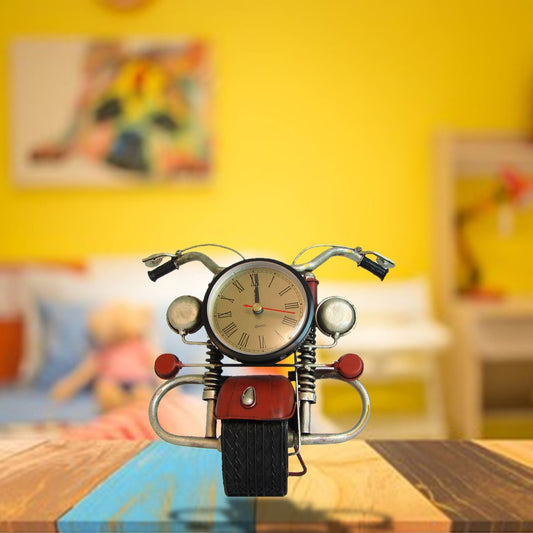 Iron Motorcycle Tabletop Clock