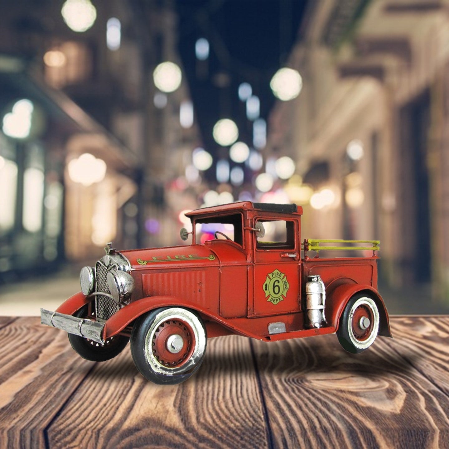 11.5" Antique Style Model American Fire Truck