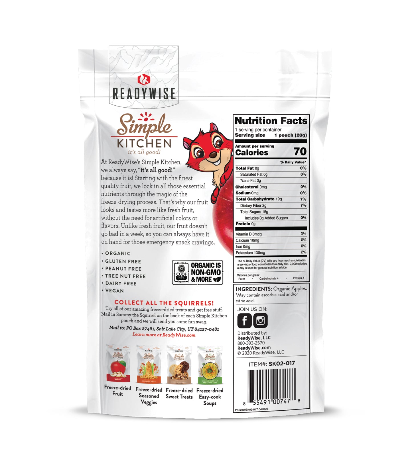 Simple Kitchen Organic Freeze-Dried Apples - 6 Pack