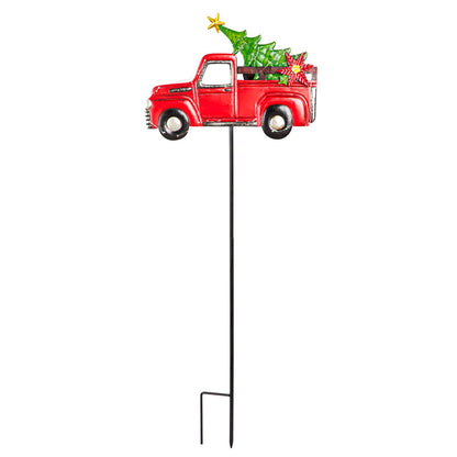 35.25"H Solar Twinkling Light Truck Stake