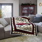 Red Truck Holiday Flannel Sherpa Throw 50x60"