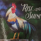 Rise and Shine Rooster Tempered Glass Cutting Board 12"x16"