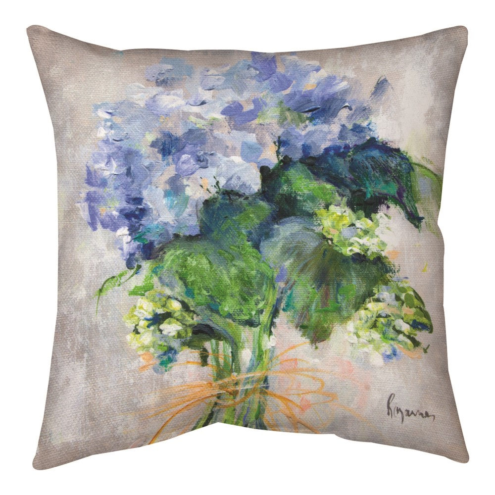 Blue Hydrangea Climaweave Pillow 18" Indoor/Outdoor