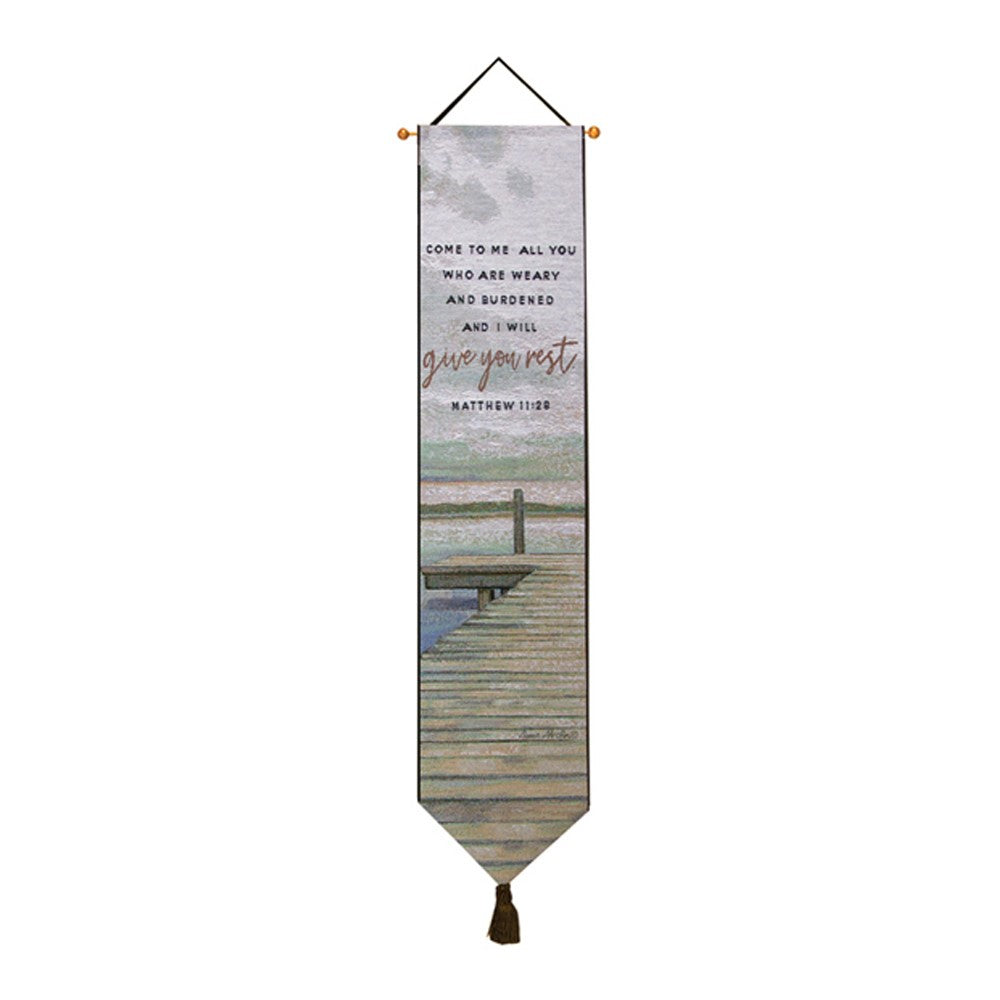 Give You Rest 9X41 Woven Tapestry Bell Pull