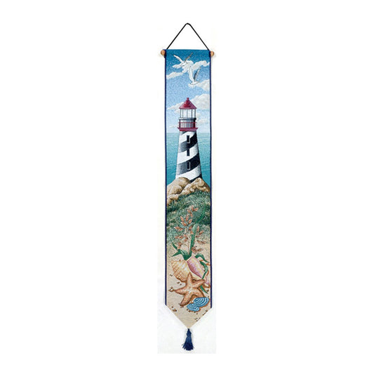 Lighthouse View-6.75X41 Woven Tapestry Bell Pull