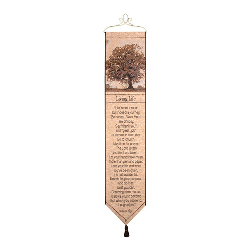 Living Life-9X41 Woven Tapestry Bell Pull