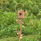 Antique Copper Teapot Birdhouse Garden Stake Square Teapot