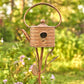 Antique Copper Teapot Birdhouse Garden Stake Ribbed Octagonal Teapot