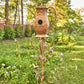 Antique Copper Teapot Birdhouse Garden Stake Tall Hourglass Teapot