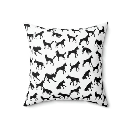 Black Dog AOP Spun Polyester Square Pillow