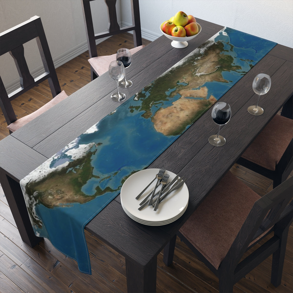 Flat Earth Table Runner (Cotton, Poly)