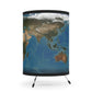 Flat Earth Tripod Lamp with High-Res Printed Shade