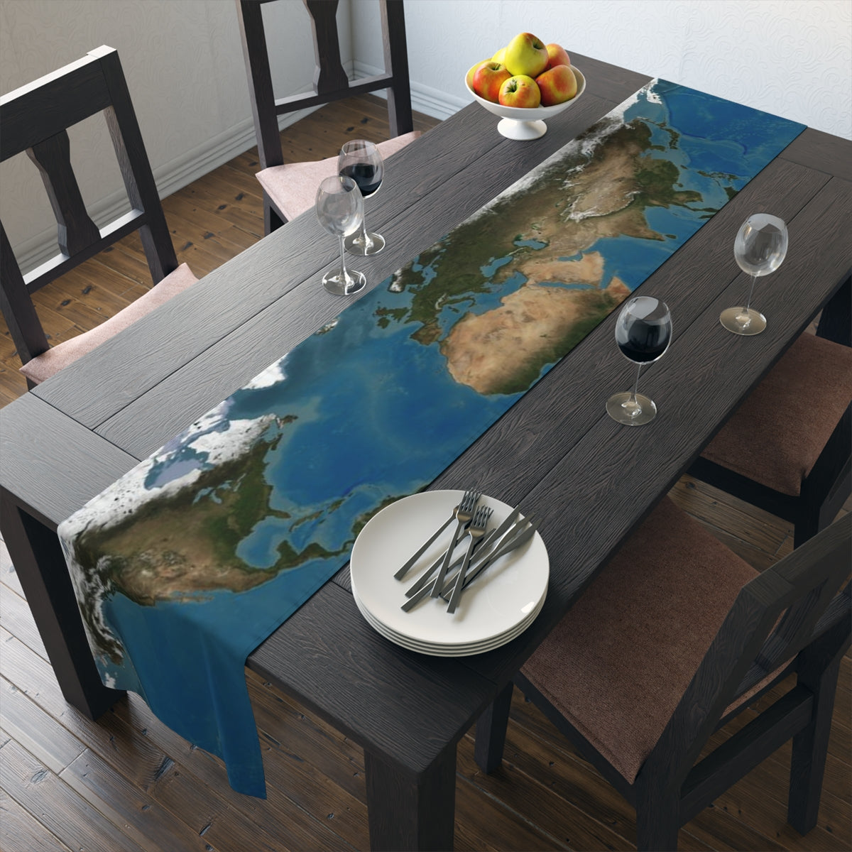 Flat Earth Table Runner (Cotton, Poly)