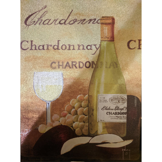 Chardonnay Wine Glass Cutting Board - 12x16