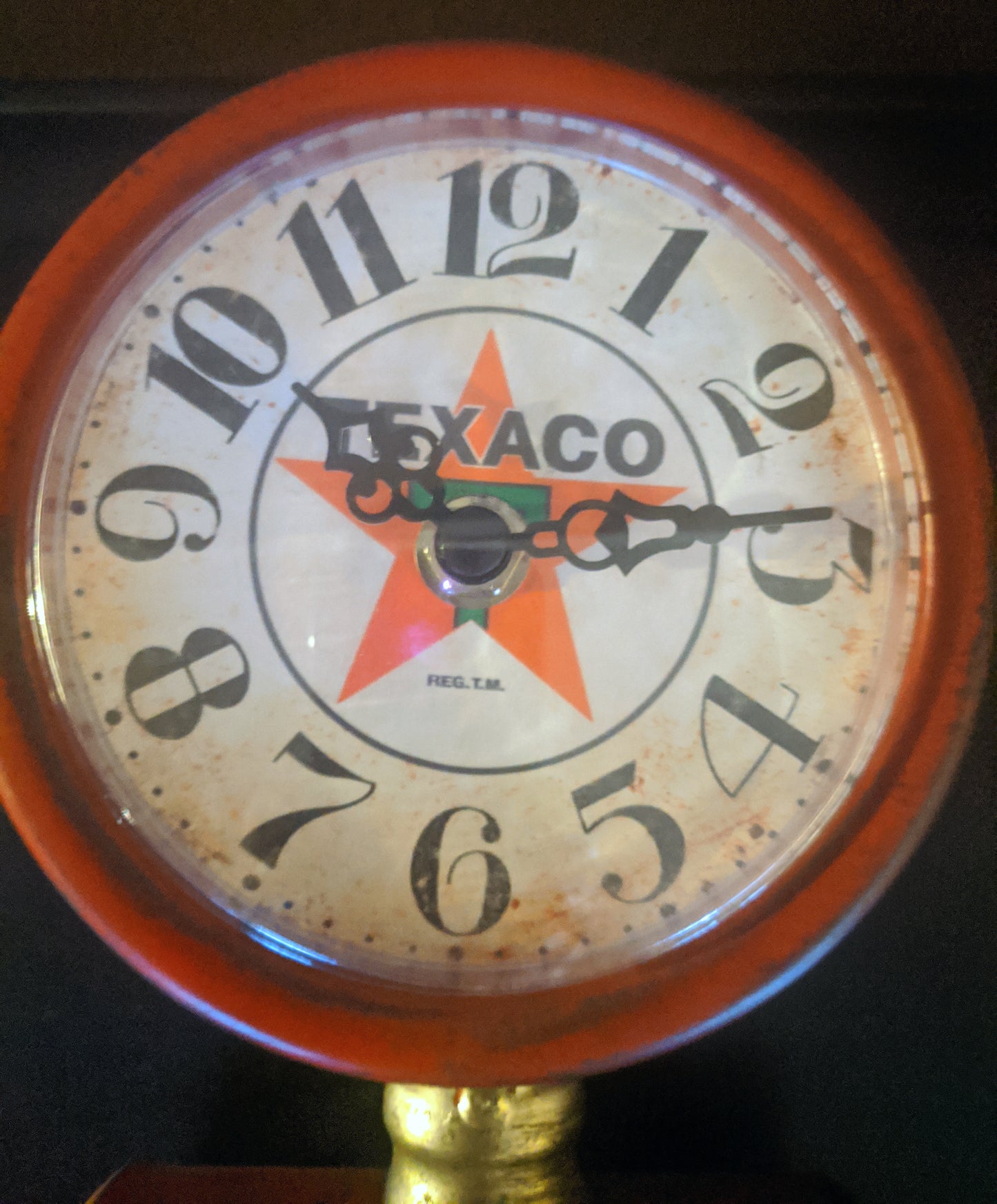 Texaco Gas Pump Nostalgic Clock - 12.5"x 4.5" - Metal
