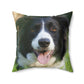 Border Collie Spun Polyester Square Pillow Case