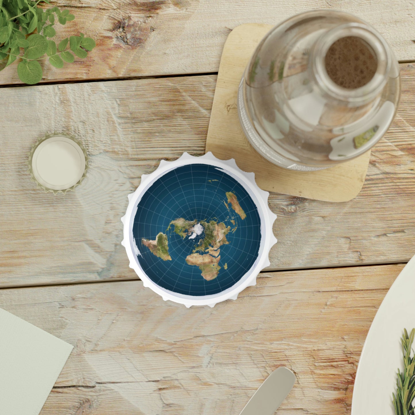Flat Earth Bottle Opener