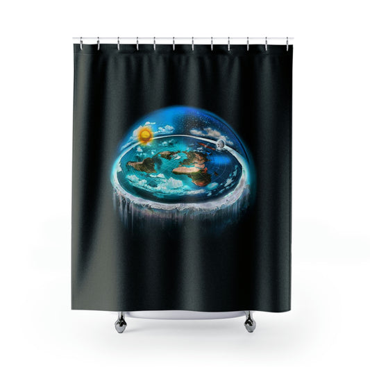 Flat Earth Shower Curtains