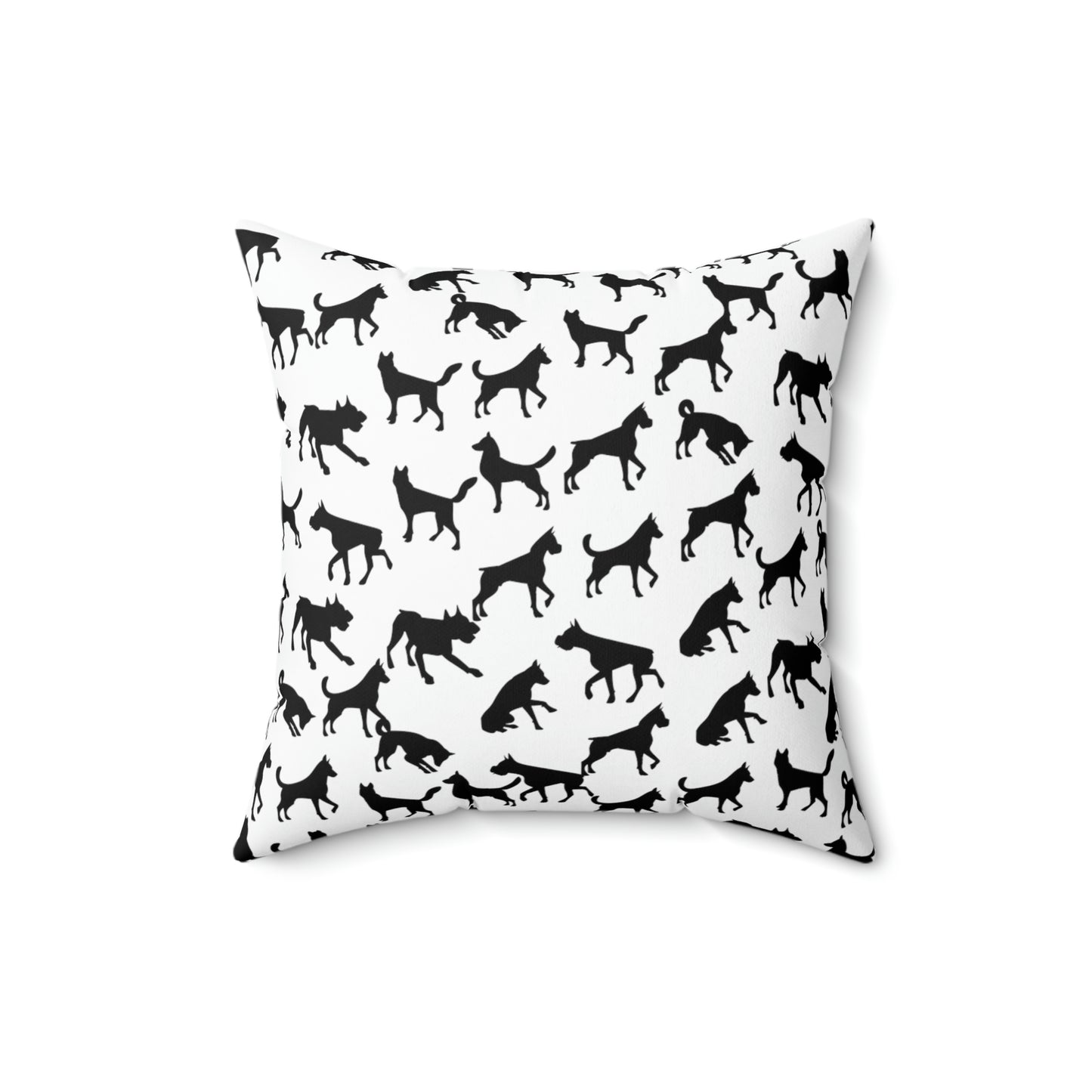 Black Dog AOP Spun Polyester Square Pillow