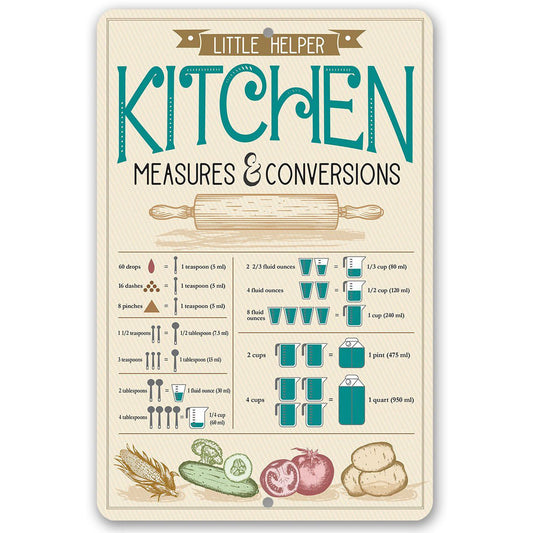 Kitchen Conversions - Metal Sign - 8x12" - Made in the USA !