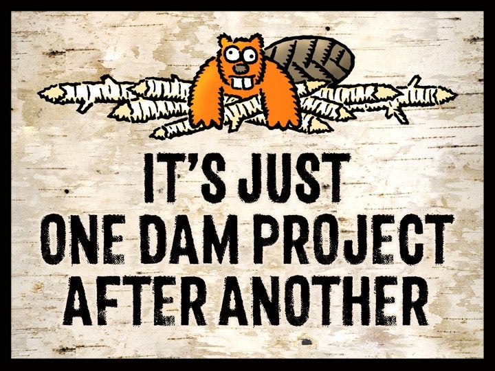It's Just One Dam Project After Another 17"x12" Tin Sign