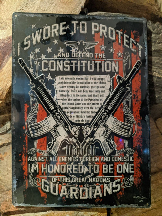 I Swore to Protect Tin Sign 12"x17"